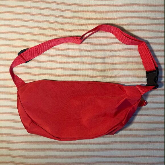 Bright Red Fanny Pack / Waist Bag – Adjustable Strap, Multiple Zipper Pockets - Picture 2 of 4